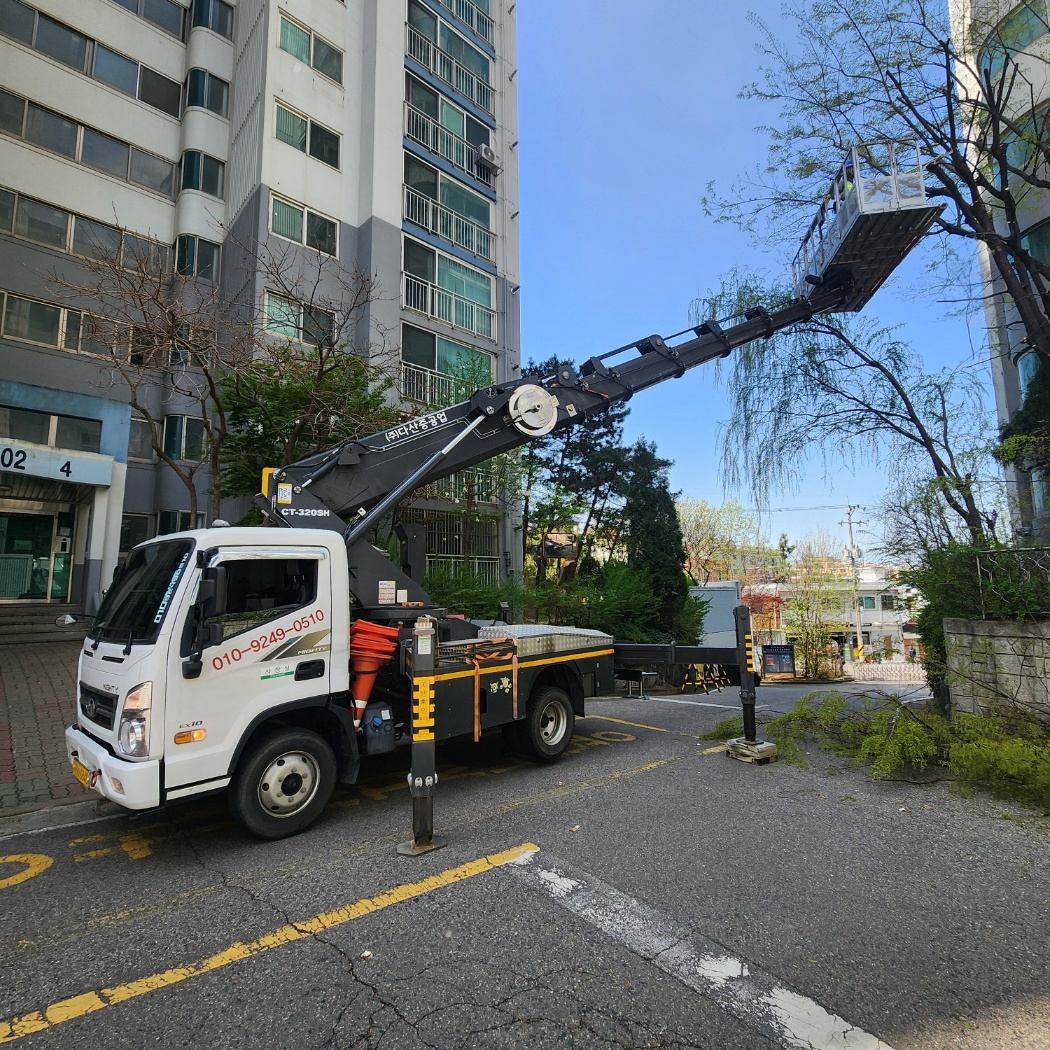 녹산지구산업단지 스카이차 작업 현장