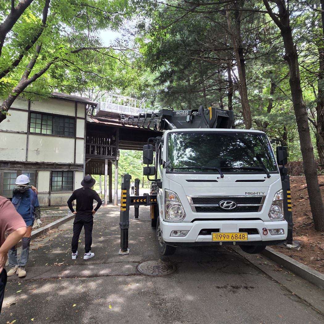 포승지구산업단지 스카이차 작업 현장
